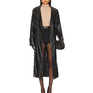 Revolve NBD Genuine Leather Trench Coat